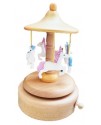 圓形 旋轉獨角獸 木質音樂盒 MUSIC BOX